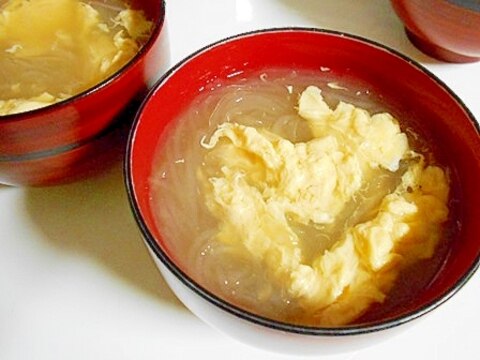 中華風　春雨と卵のスープ